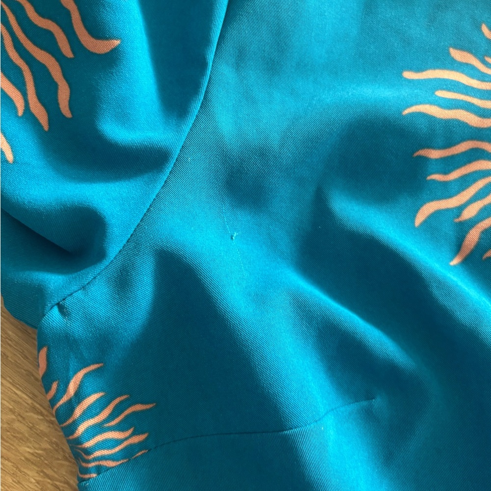 Size 4 LOFT blue and brown long sleeve dress - Picture 2 of 3